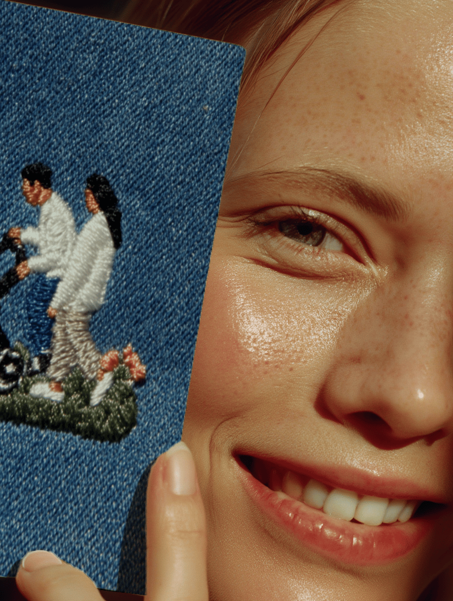 Joyful Family Stroll Embroidery Card mockup 6