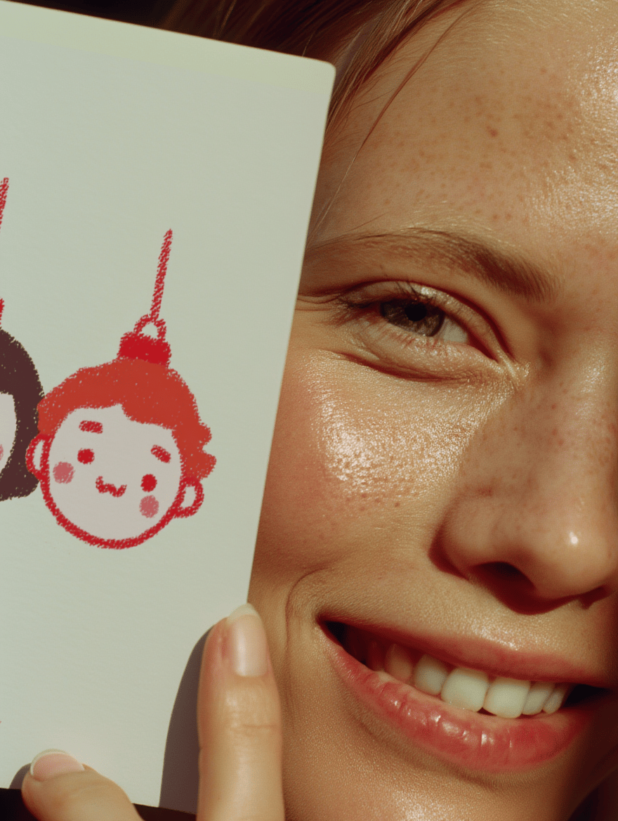 Adorable Ornament Faces Card mockup 5