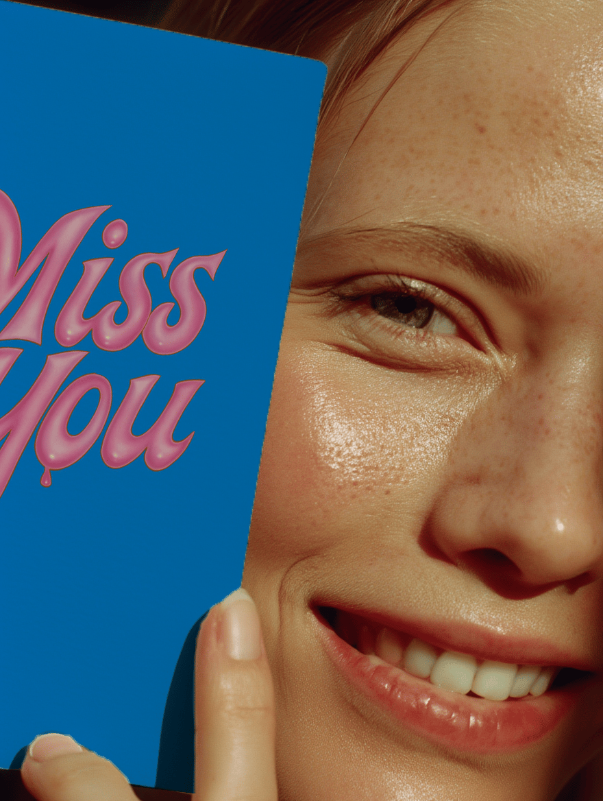 Bright & Cheerful 'Miss You' Card mockup 6