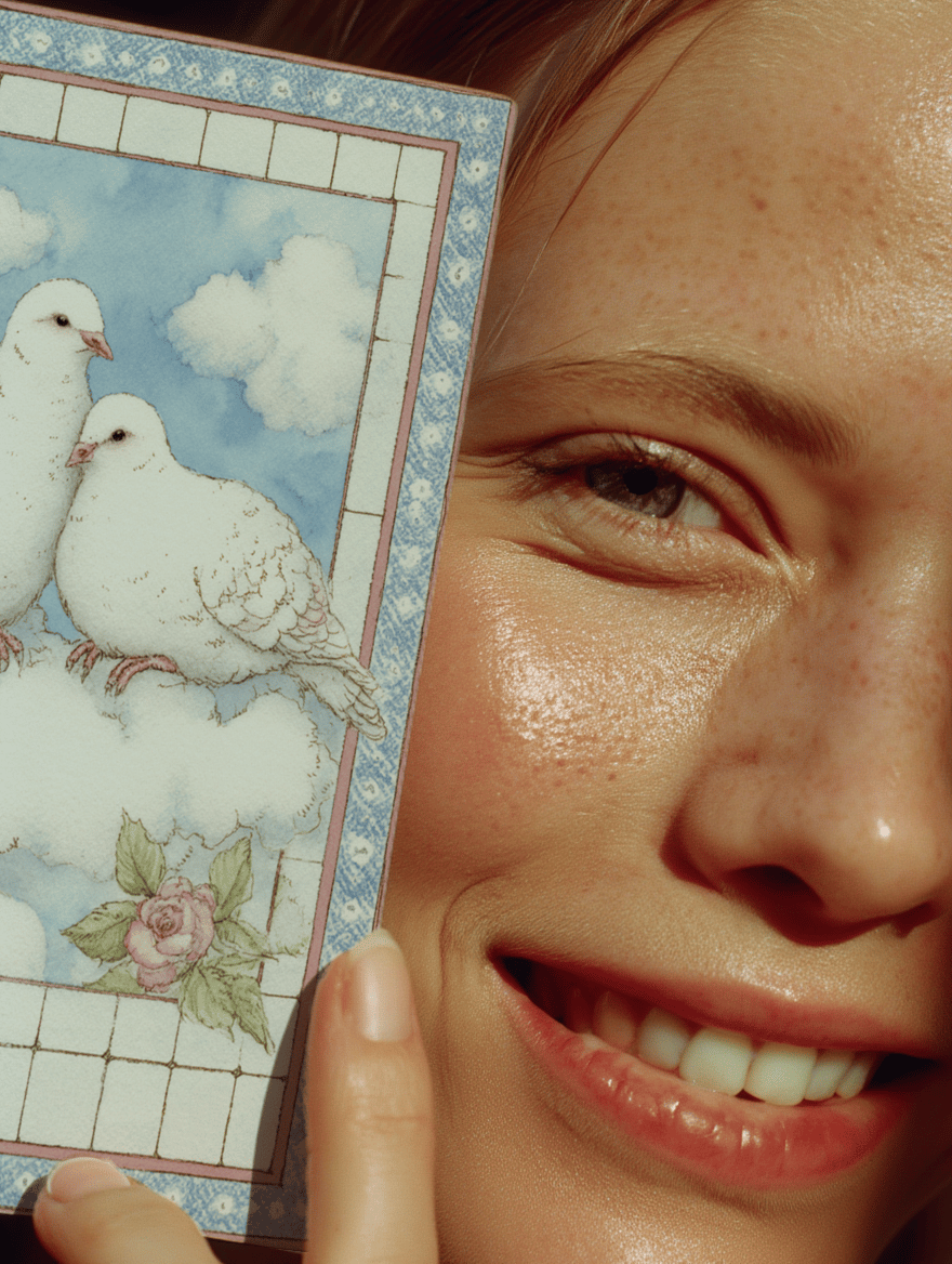 Doves in Love Anniversary Card mockup 6