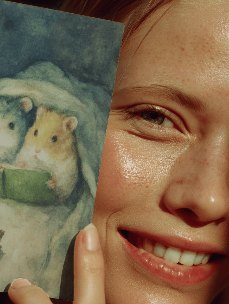Cozy Hamsters Reading Delight mockup 6