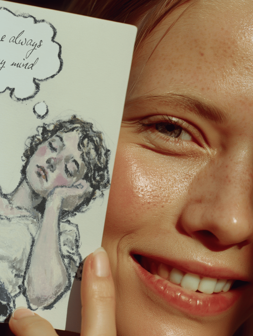 Always On My Mind Dreaming Girl Card mockup 6