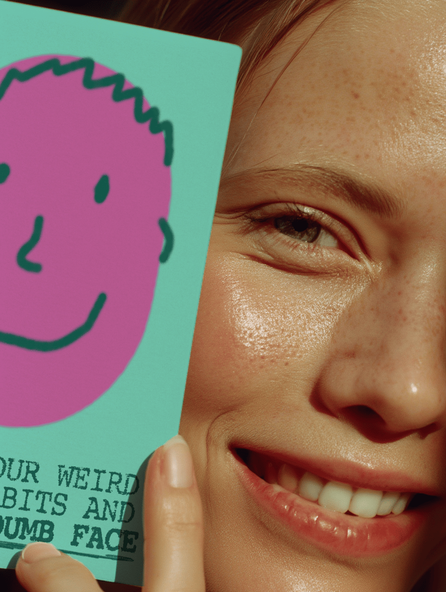 Miss Your Weird Habits and Big Dumb Face Card mockup 5