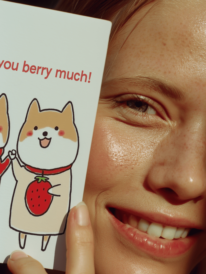 I Love You Berry Much Card mockup 5