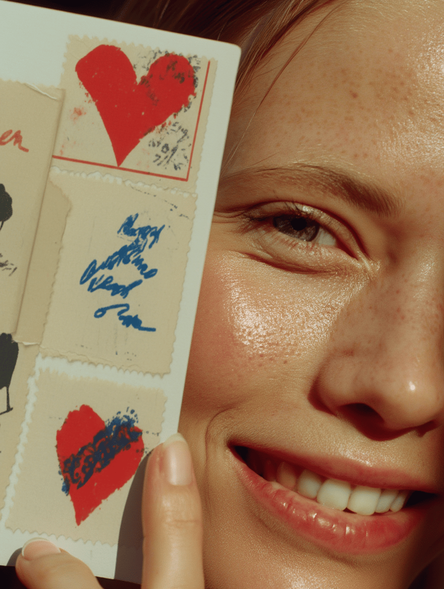 Vintage Romance Collage Card mockup 5