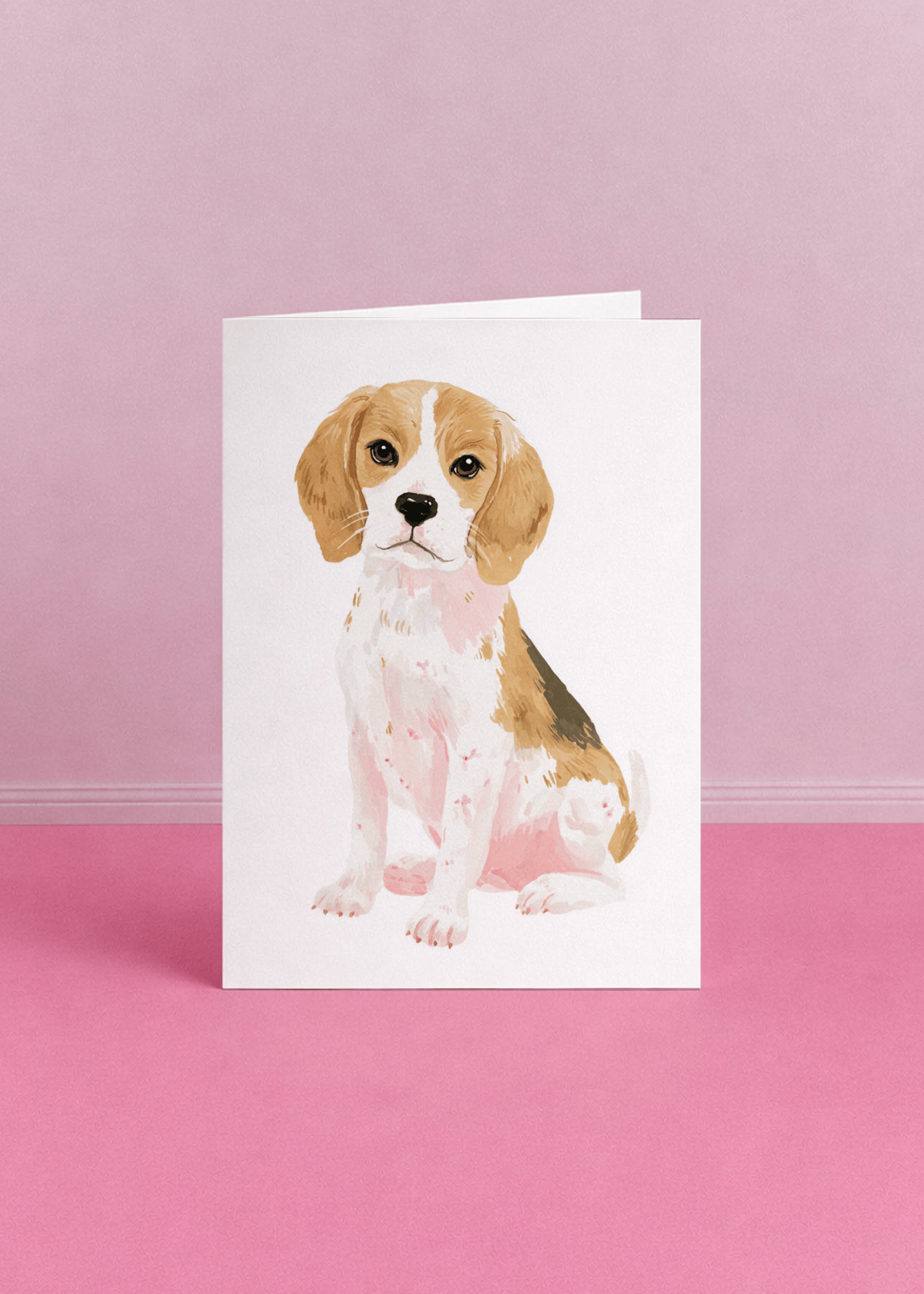 beagle sitting on the floor mockup 5
