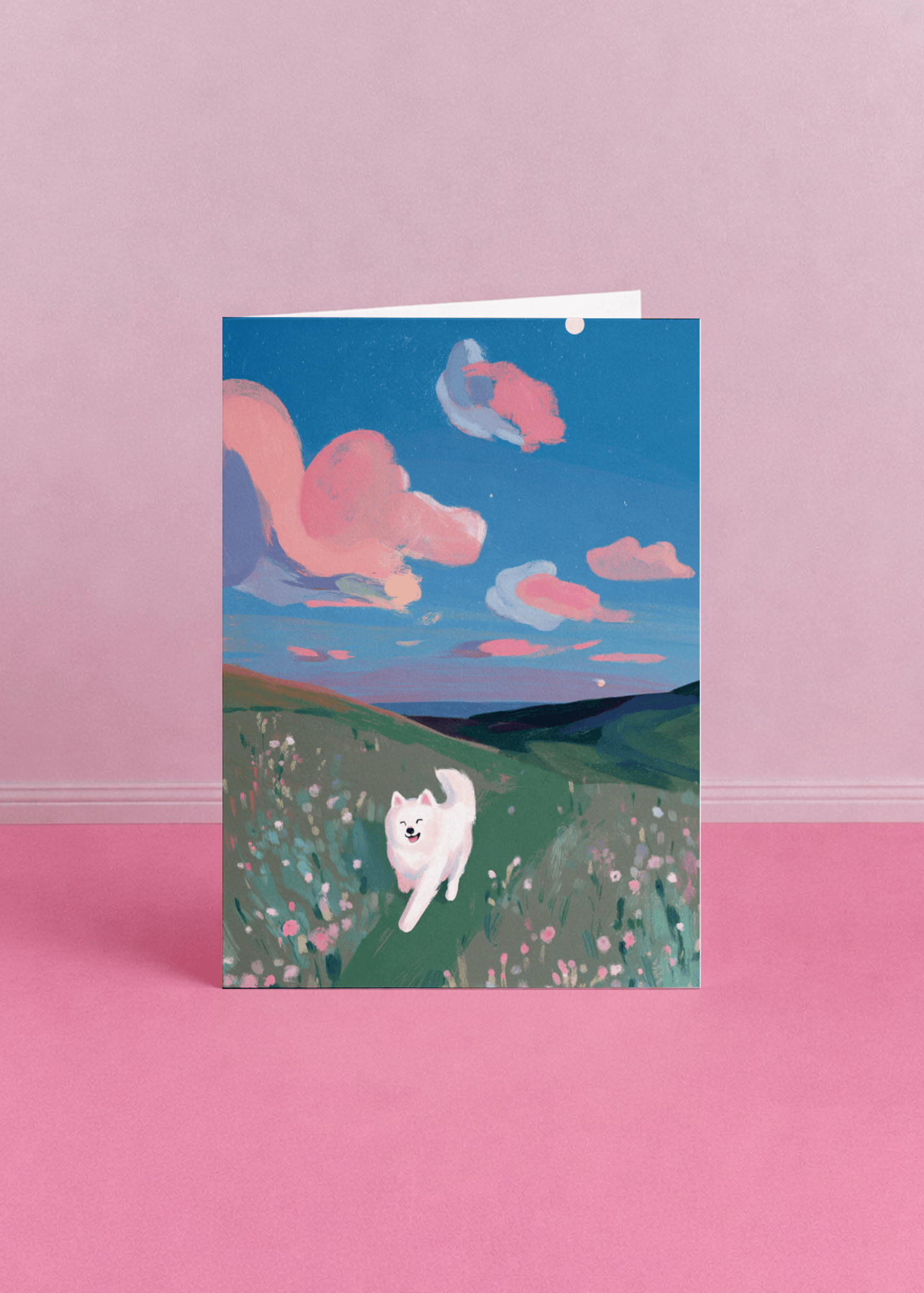 white dog in field mockup 5