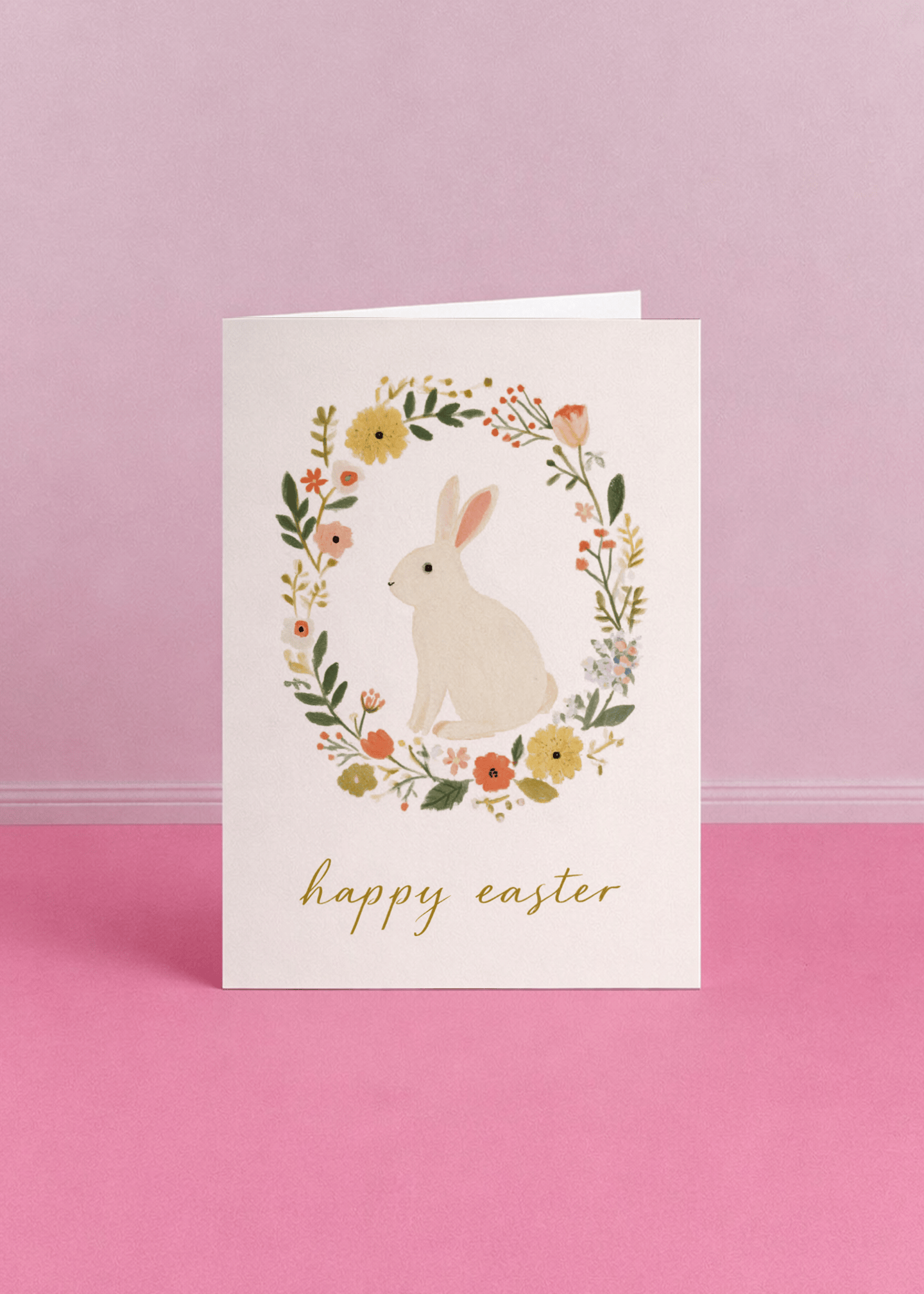 Floral Bunny Easter Card mockup 5