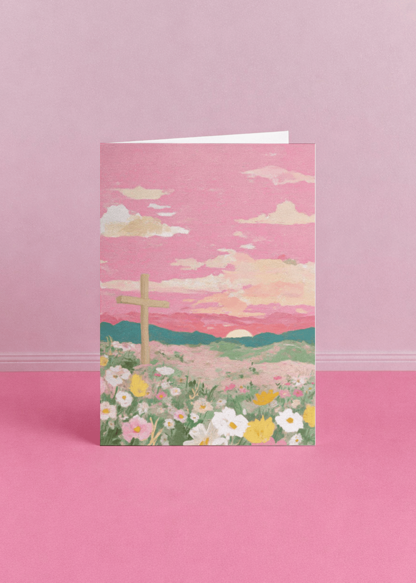 Peaceful Sunrise Sympathy Card mockup 5
