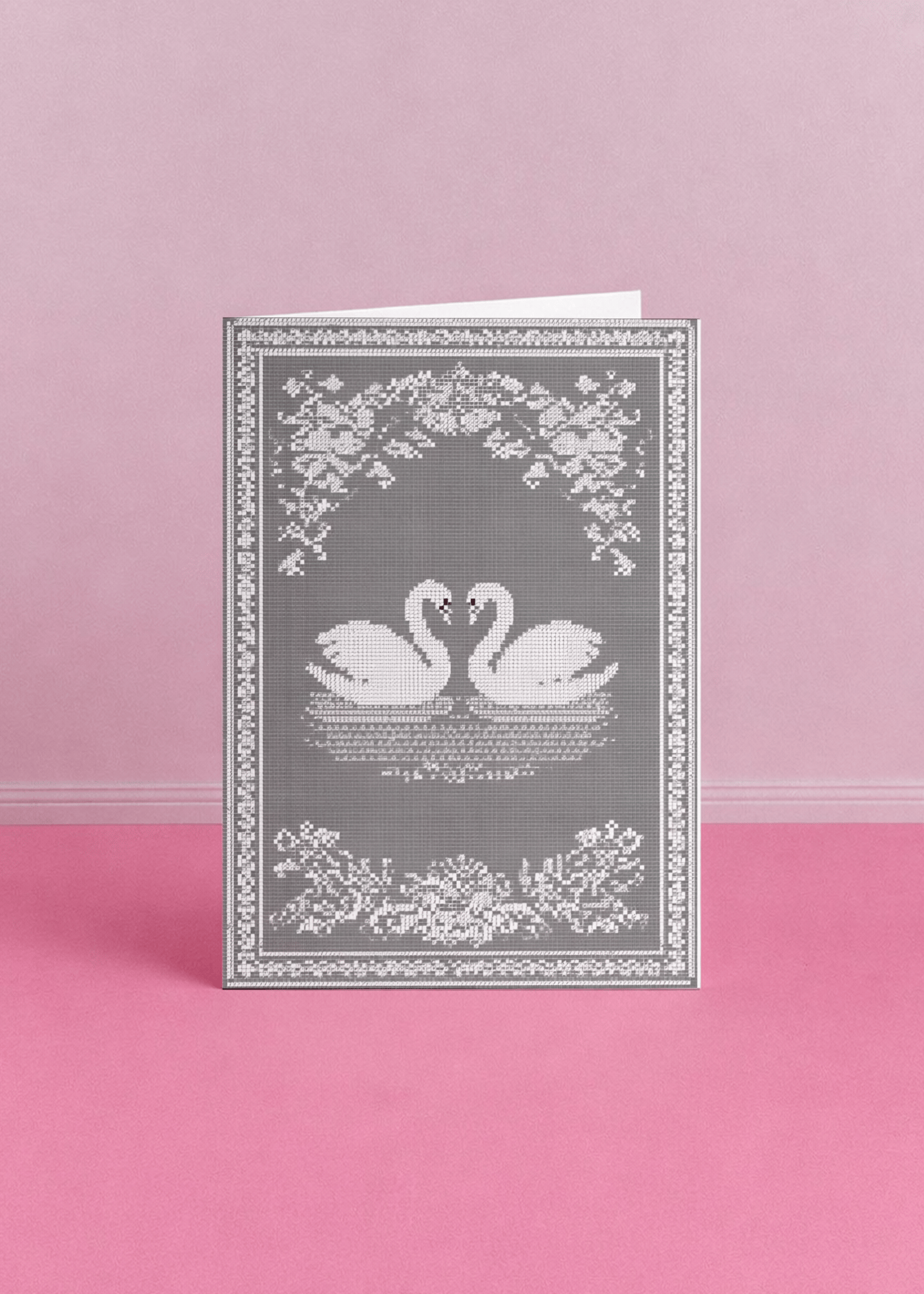 Elegant Swan Romance Card mockup 5