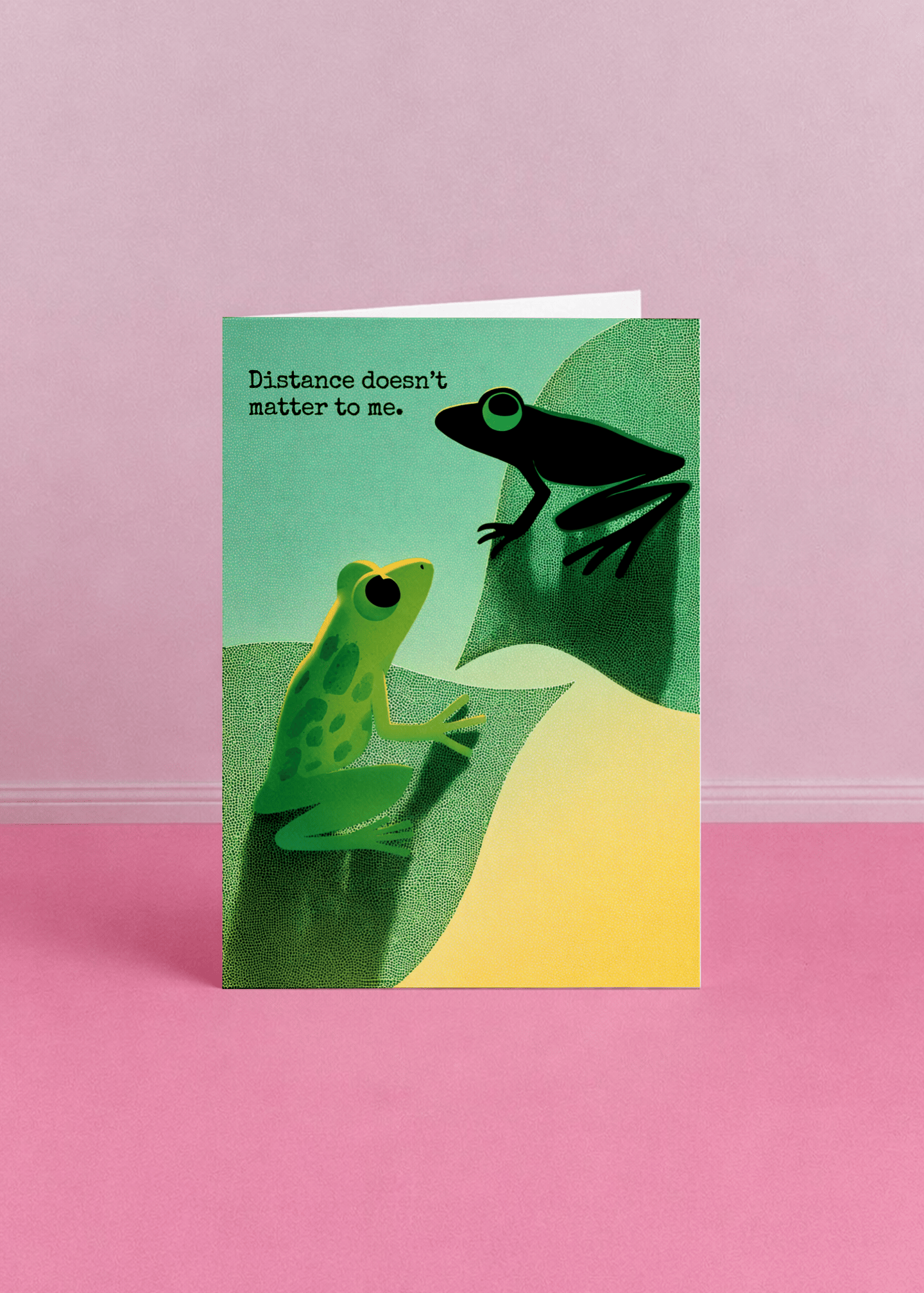 Distance Doesn't Matter Frog Card mockup 5
