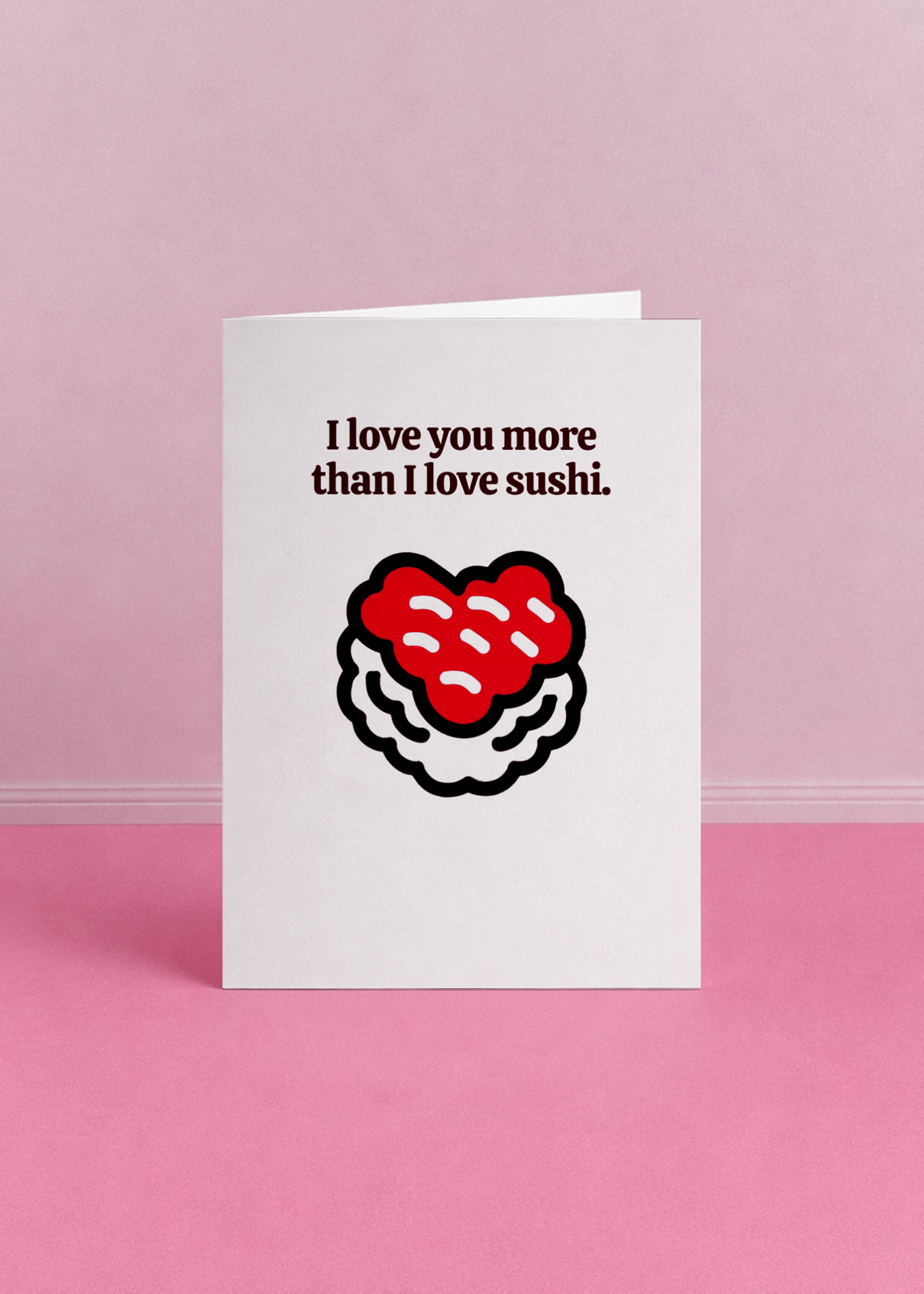 More Than Sushi Love Card mockup 5
