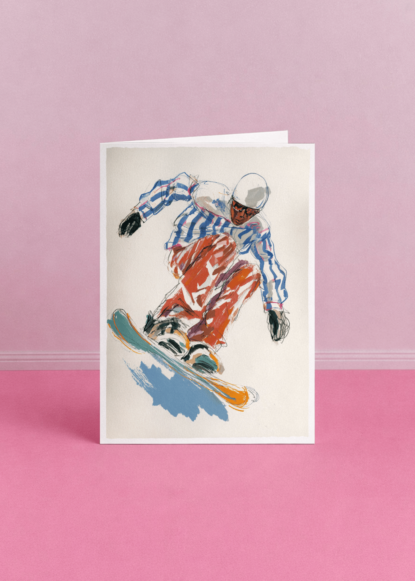 Adventure Awaits Snowboard Card mockup 5