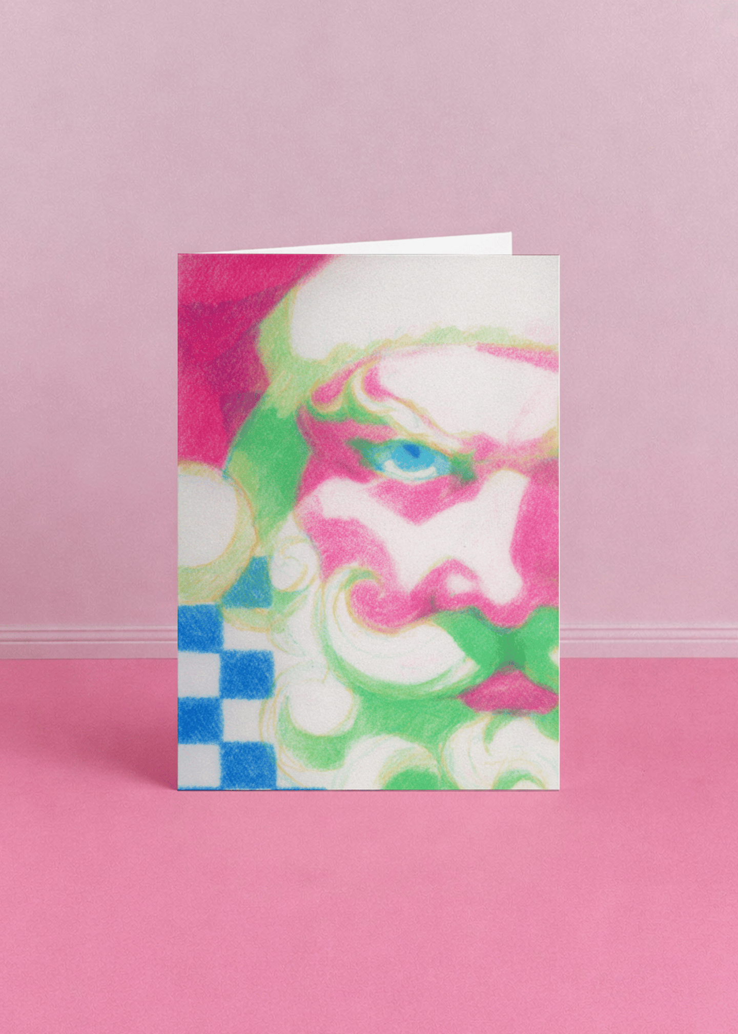 Vibrant Santa Art Christmas Card mockup 5