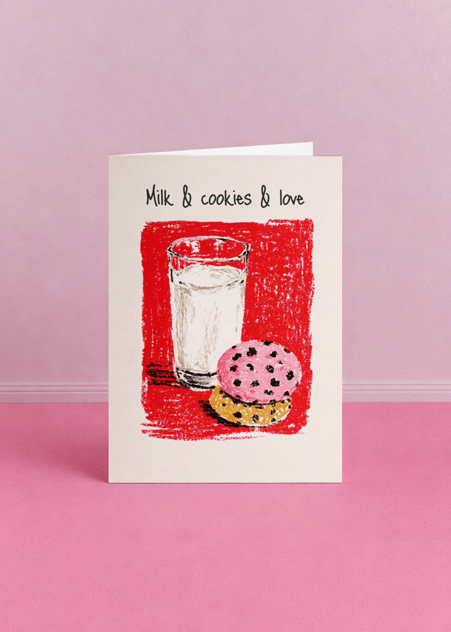 Milk & Cookies Love Card mockup 5