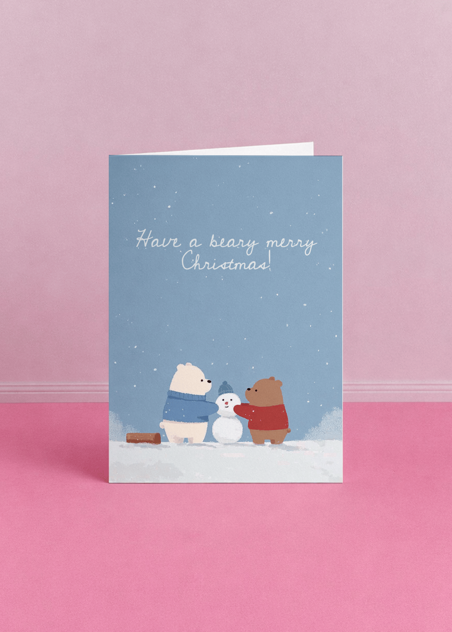 Beary Merry Christmas Card mockup 3