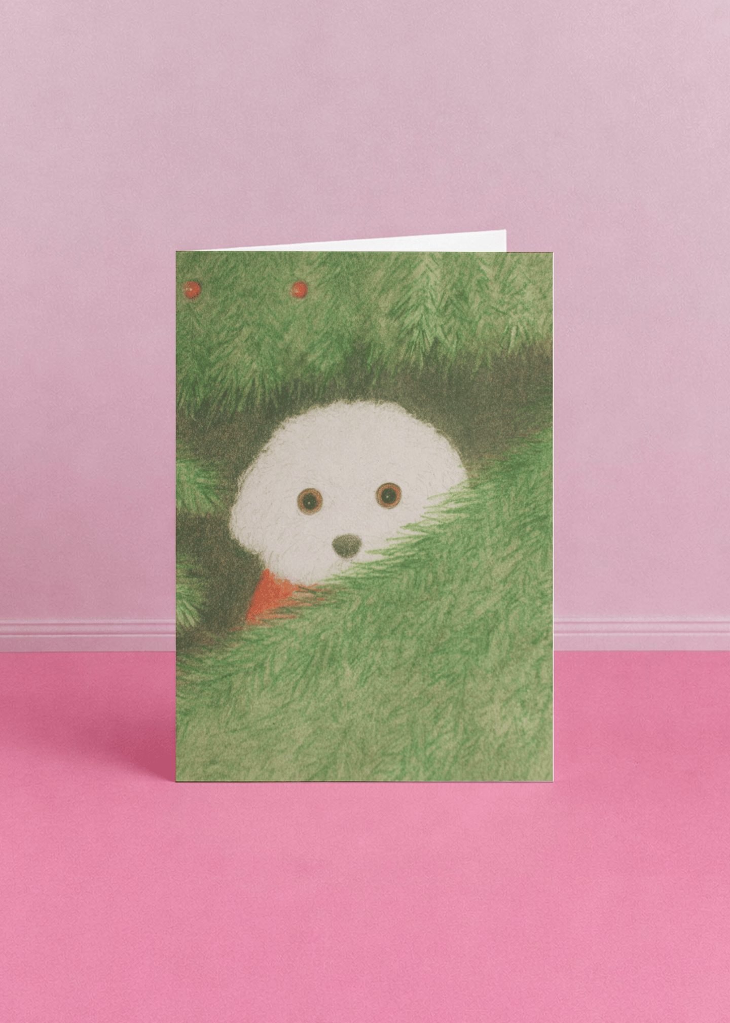 Peeking Pup Christmas Card mockup 5