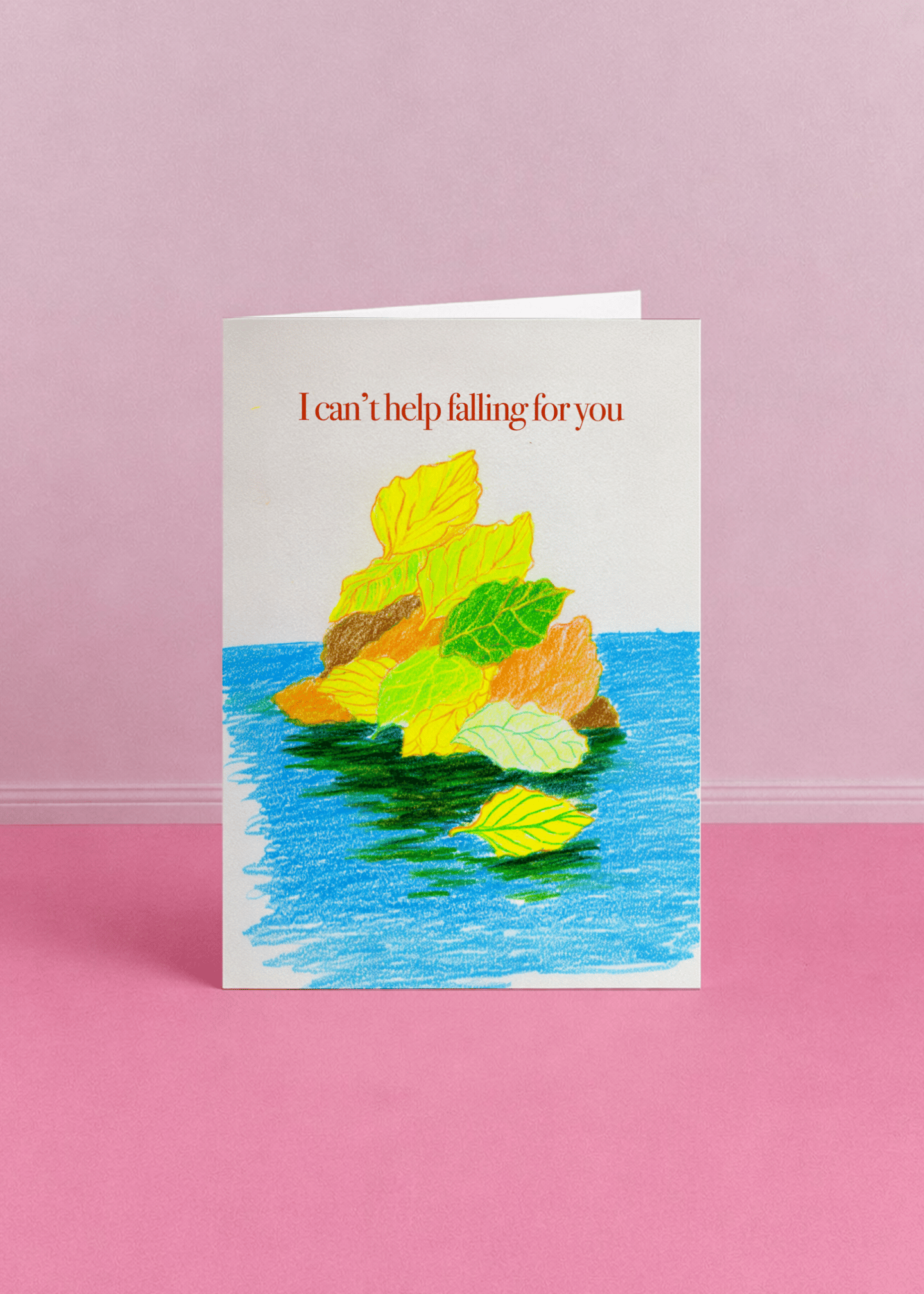 Falling for You Leafy Love Card mockup 5