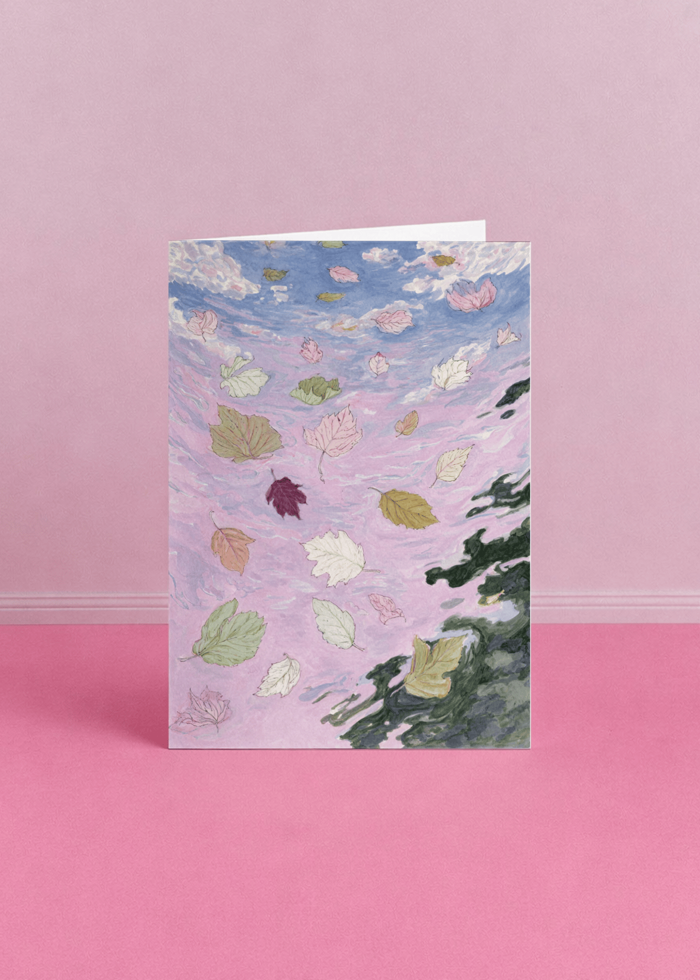 Ethereal Autumn Leaves Art Card mockup 5