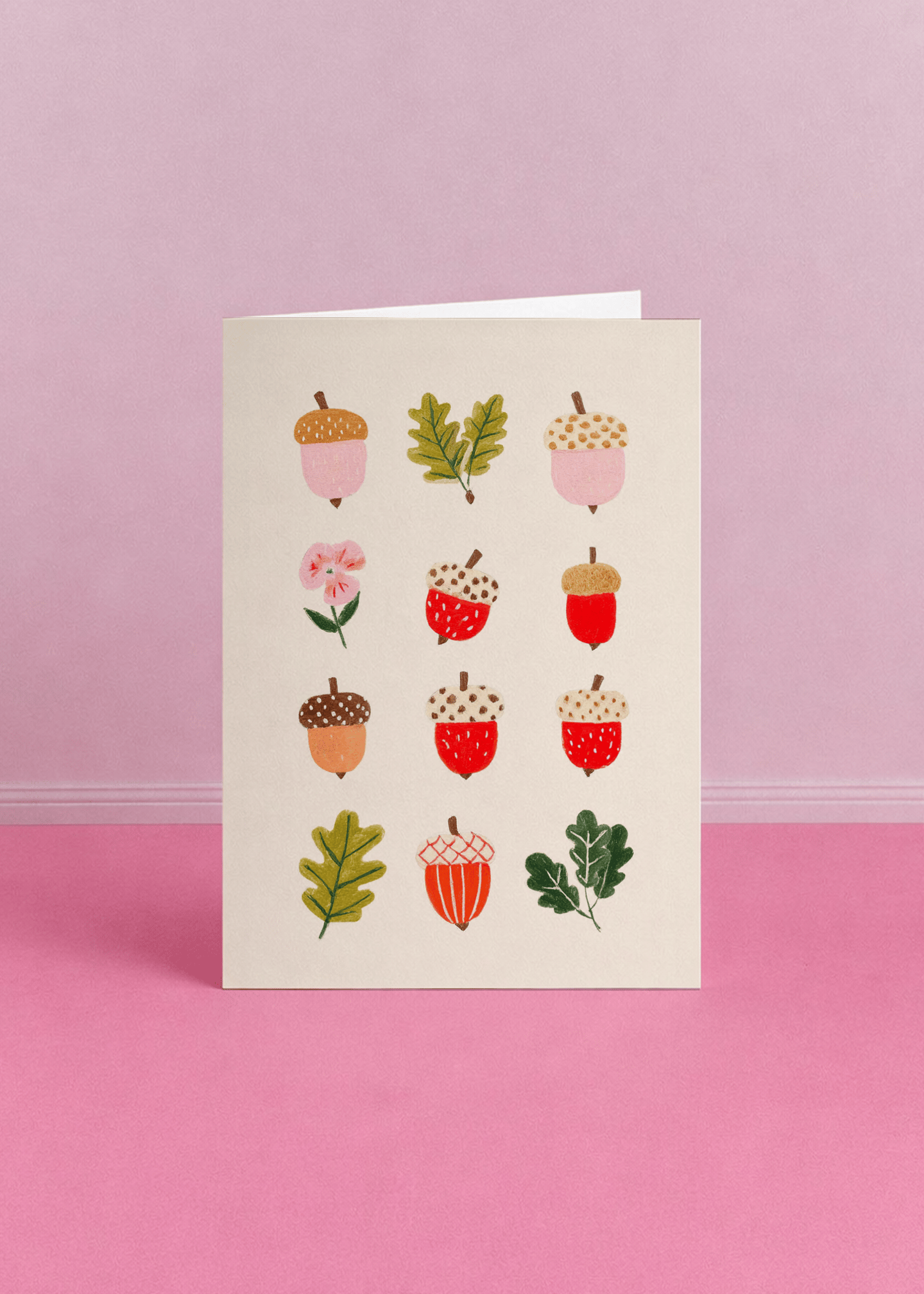 Whimsical Acorn & Leaf Greetings mockup 5