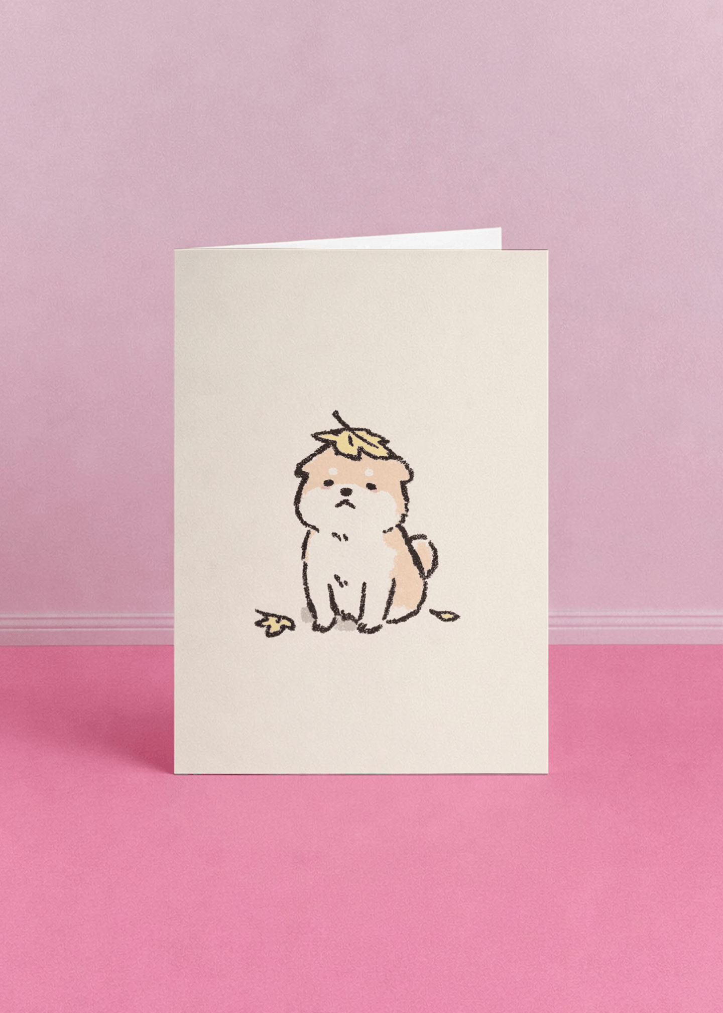 Adorable Autumn Puppy Card mockup 5