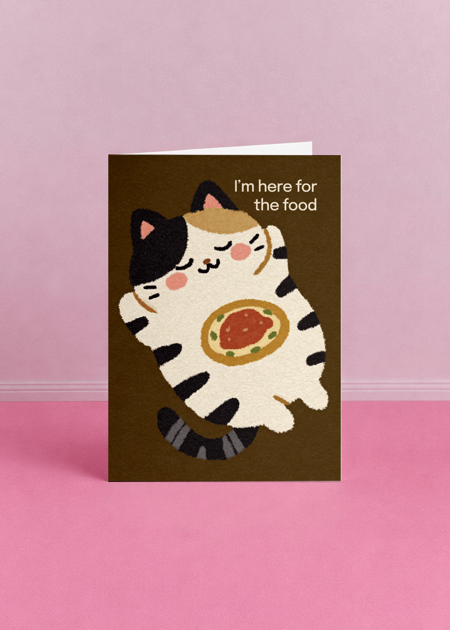 Pizza Loving Cat Card mockup 5