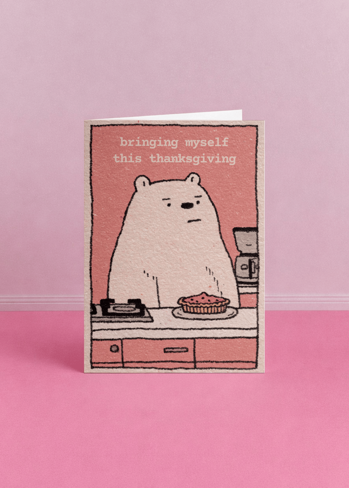 Thanksgiving Bear Humor Card mockup 5