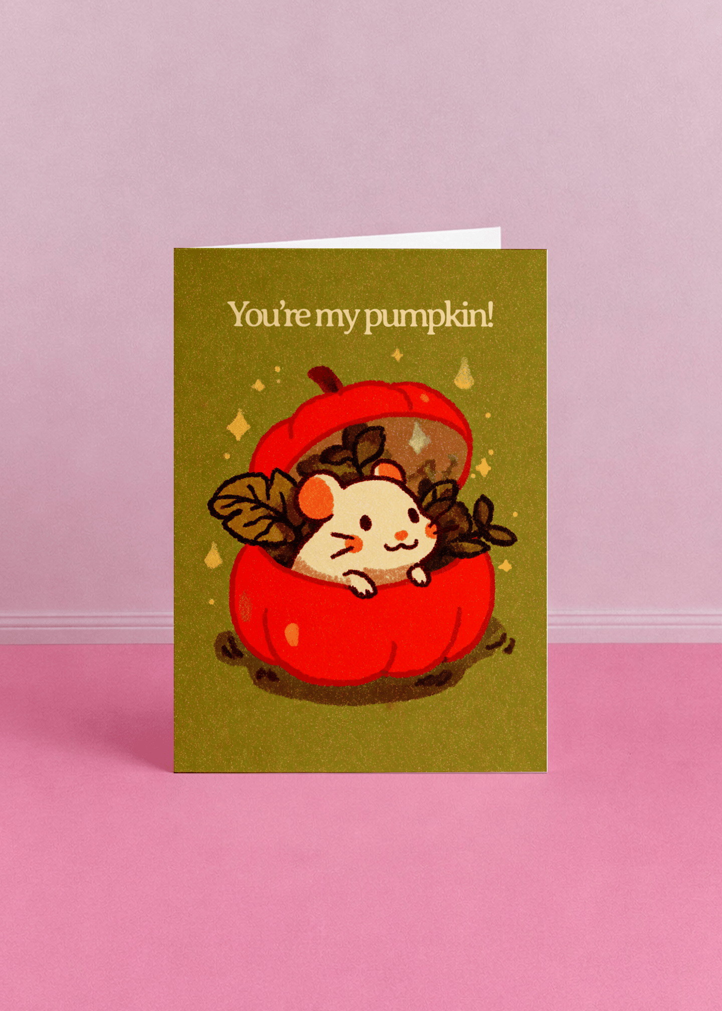 Adorable Pumpkin Mouse Card mockup 5