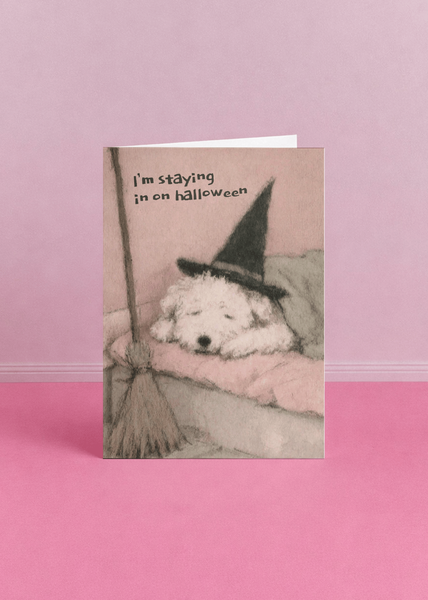 Cozy Halloween Stay-In Card mockup 4