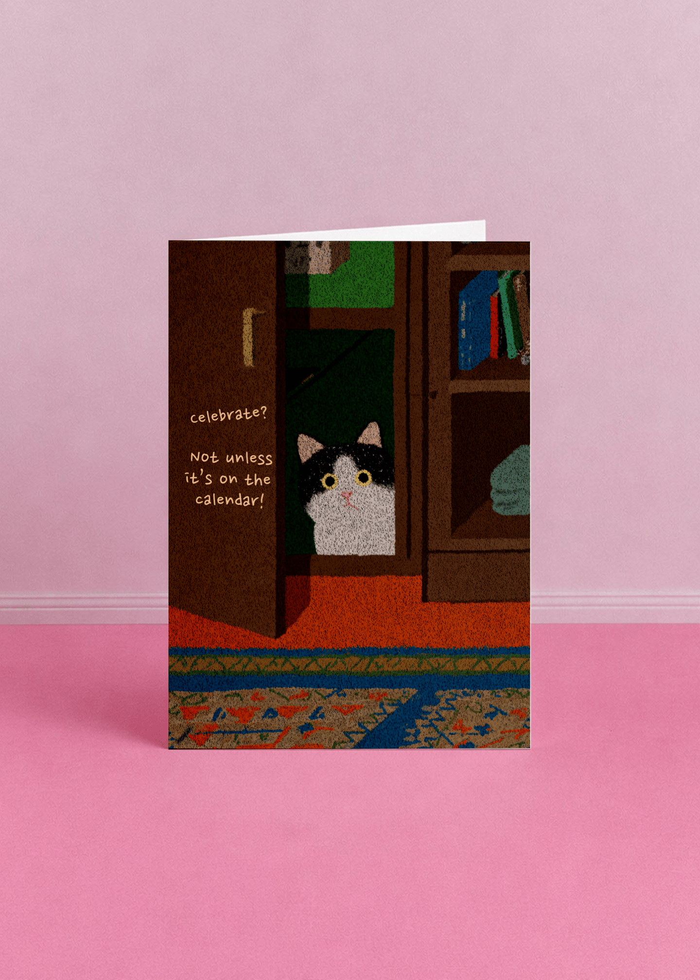 Cat Calendar Celebration Card mockup 5