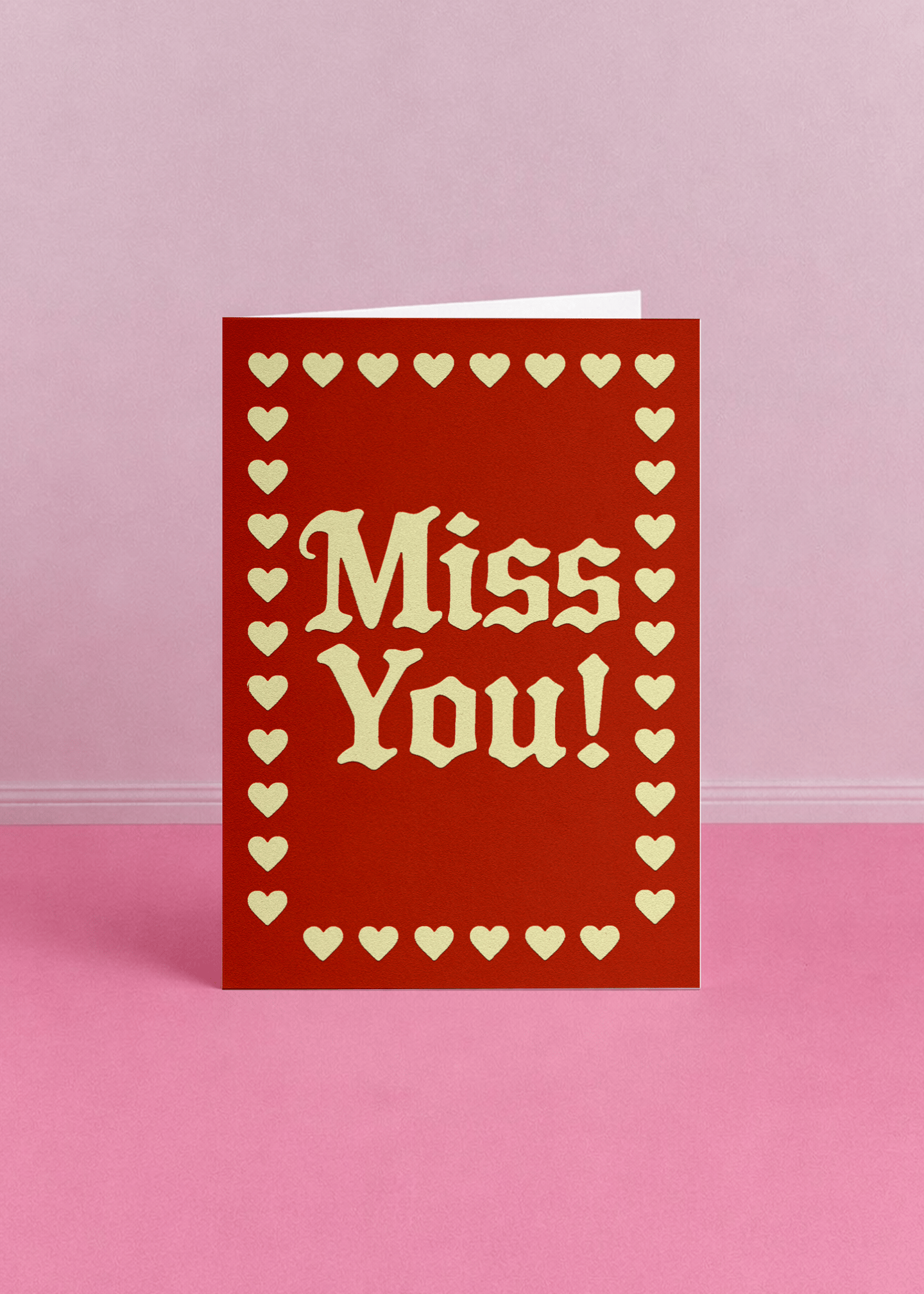 Miss You Heart Border Card mockup 5