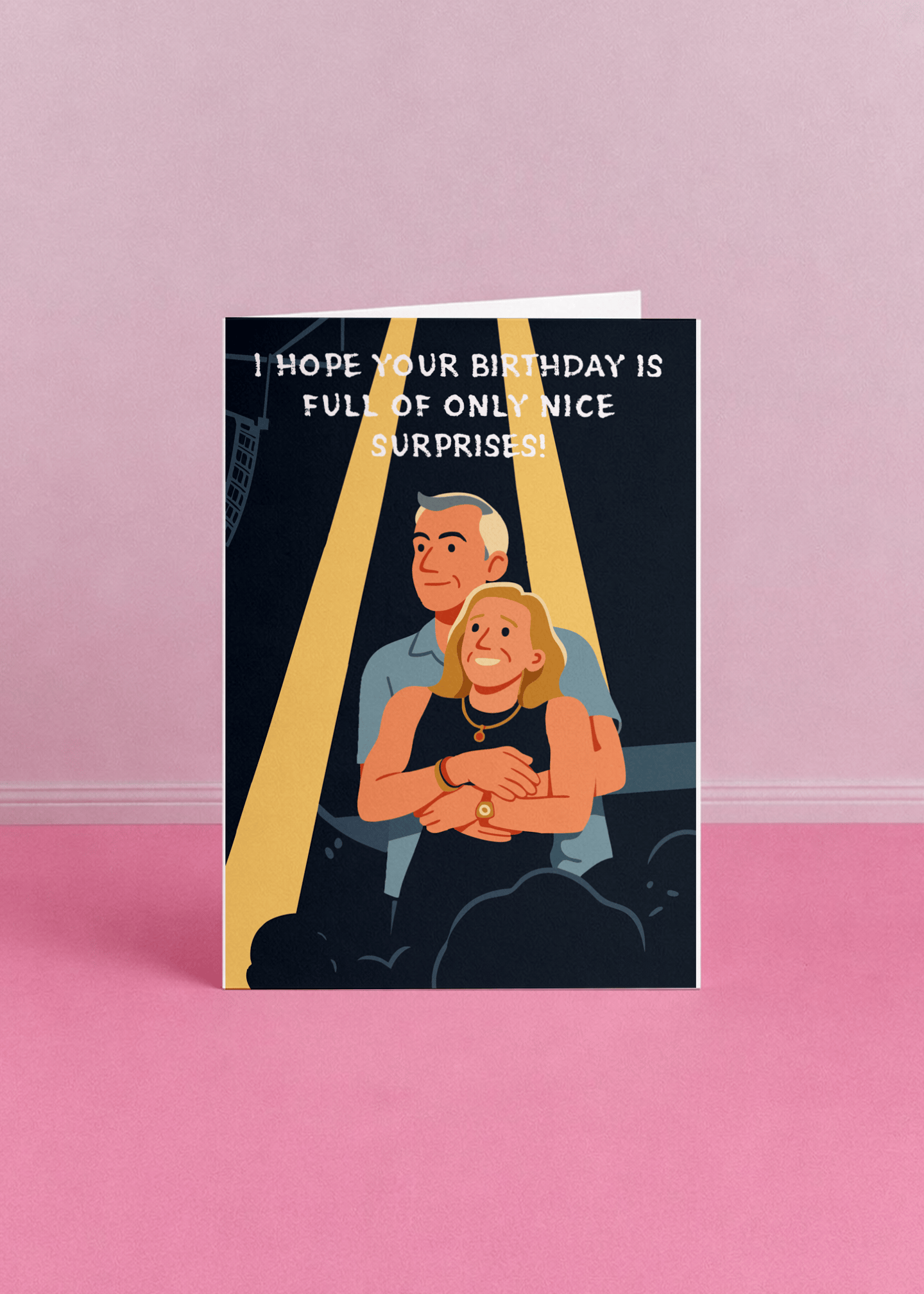 Only Nice Surprises Birthday Card mockup 5