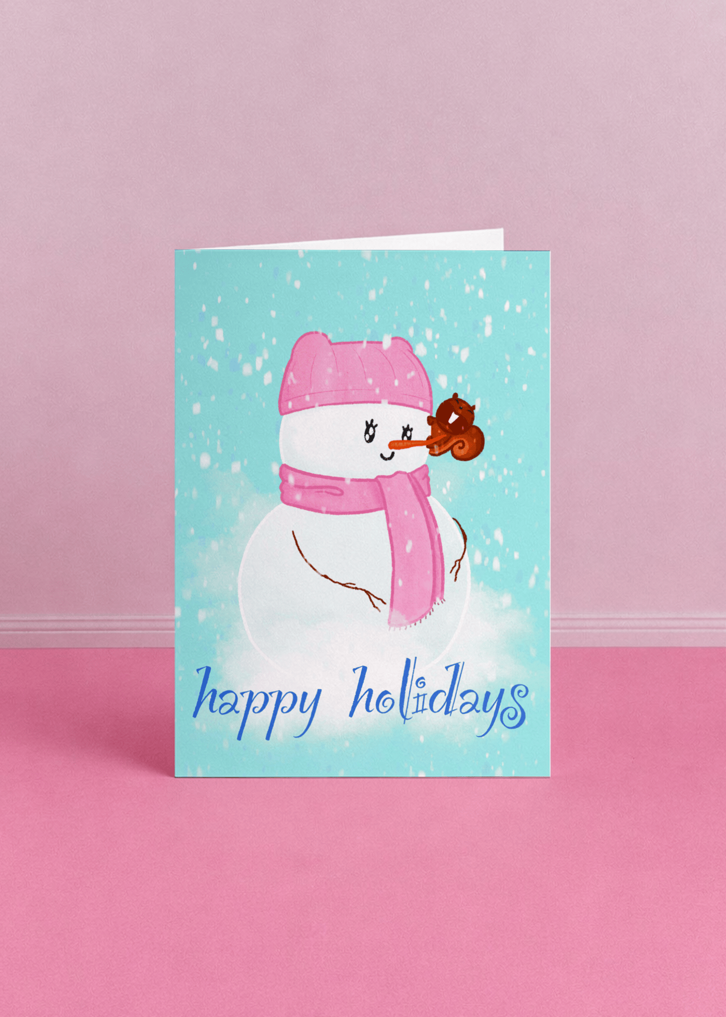 Snowman Happy Holidays Card mockup 5