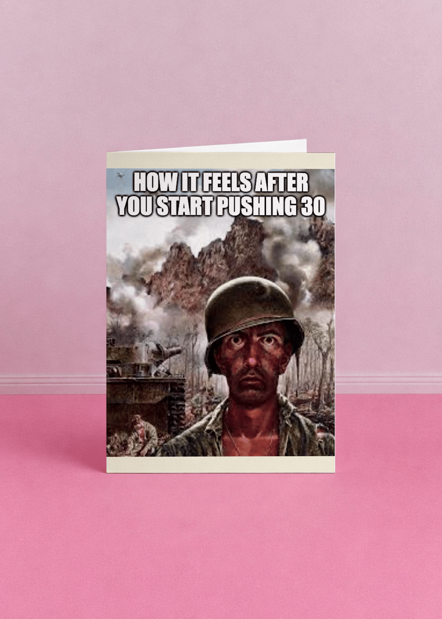 Pushing 30 Warzone Birthday Card mockup 5