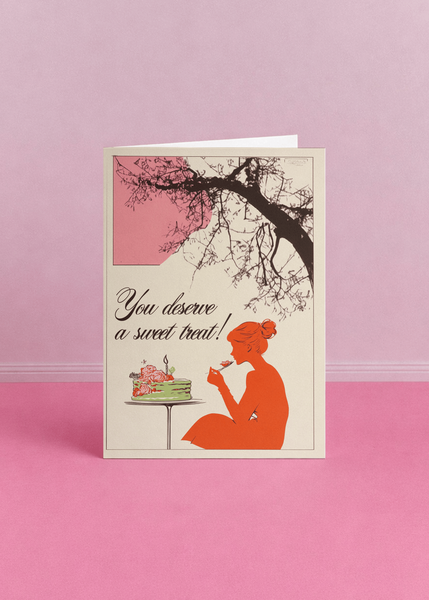 You Deserve a Sweet Treat Birthday Card mockup 5
