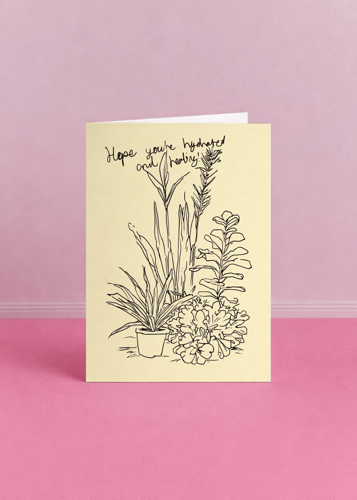 Hydrated and Healing Card mockup 4