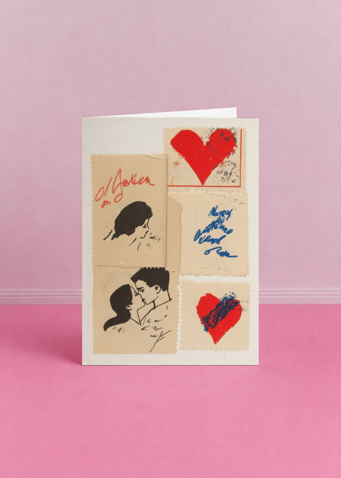 Vintage Romance Collage Card mockup 4