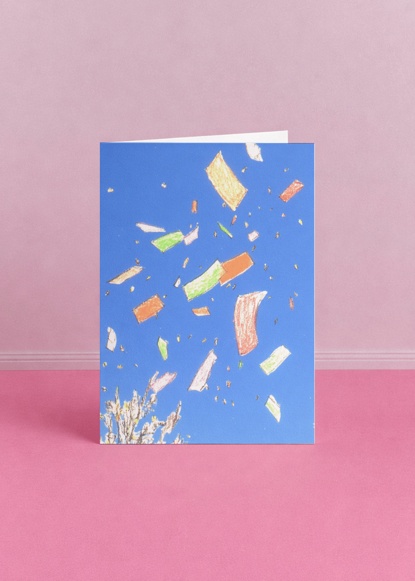 Crayon Confetti Celebration Card mockup 5