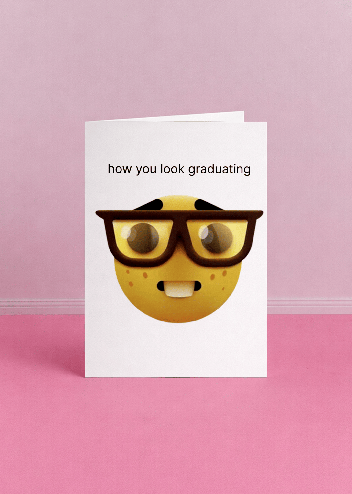 How You Look Graduating Emoji Card mockup 4