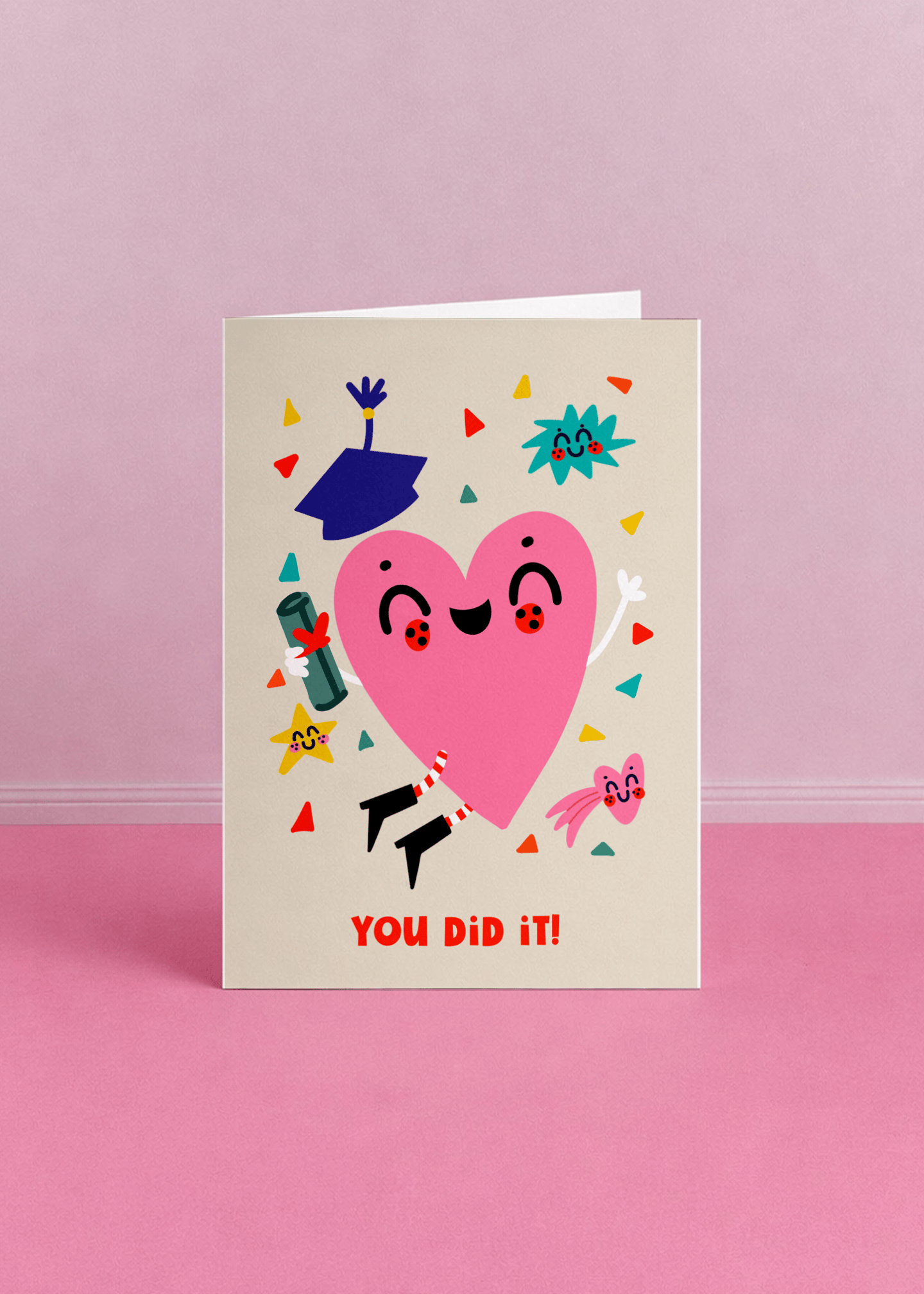 You Did It Heart Card mockup 5