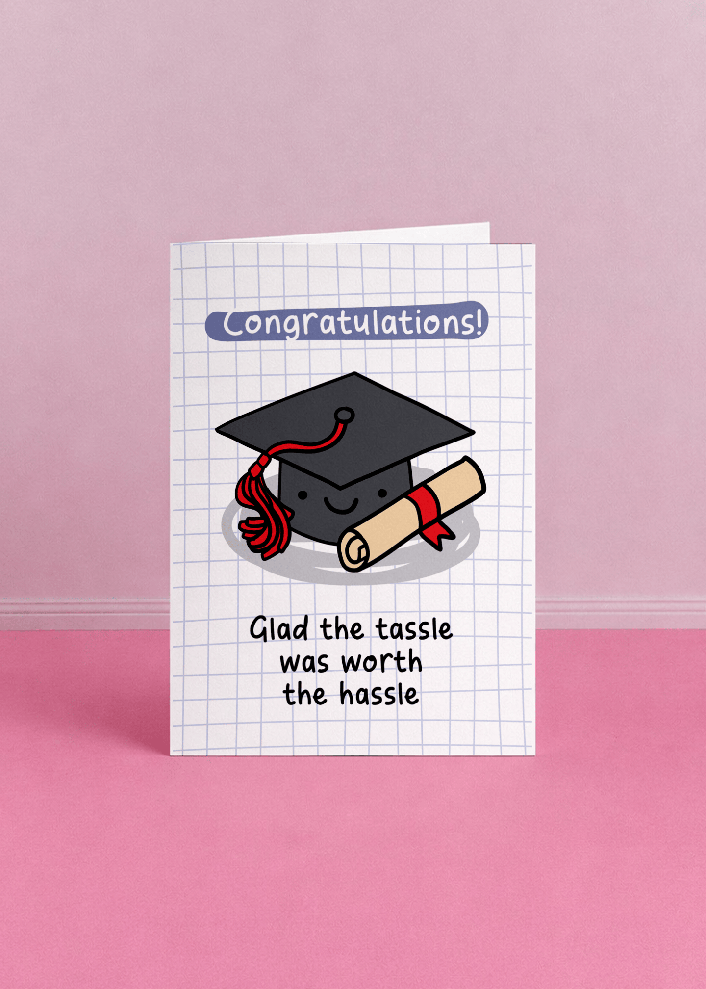 Tassle Worth the Hassle Graduation Card mockup 5