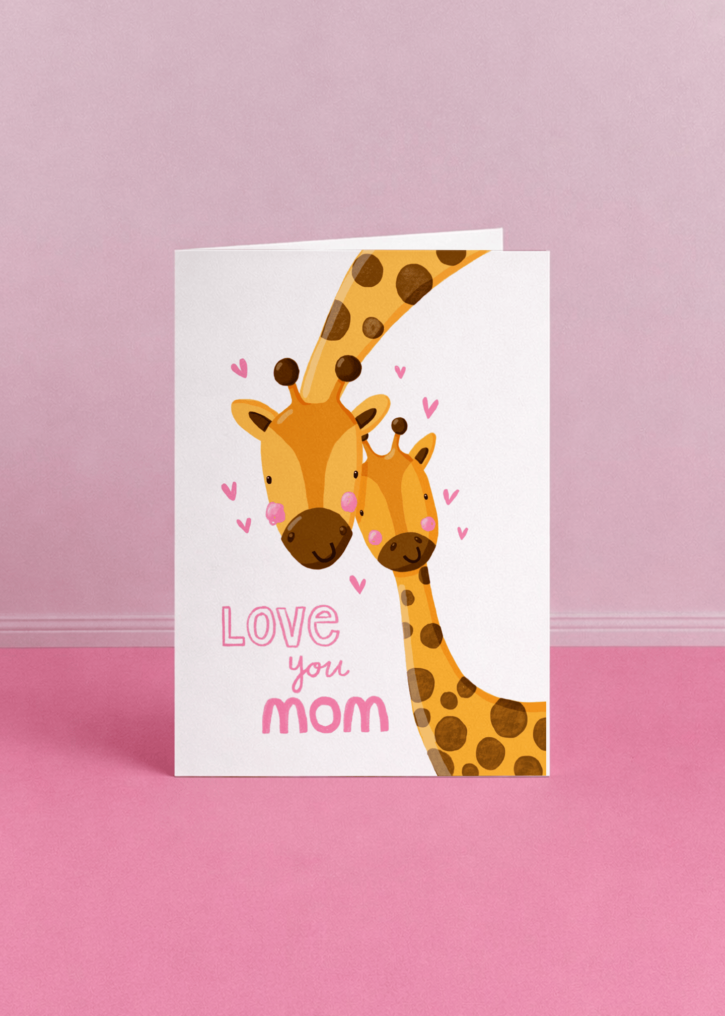 Love You Mom Giraffe Card mockup 5