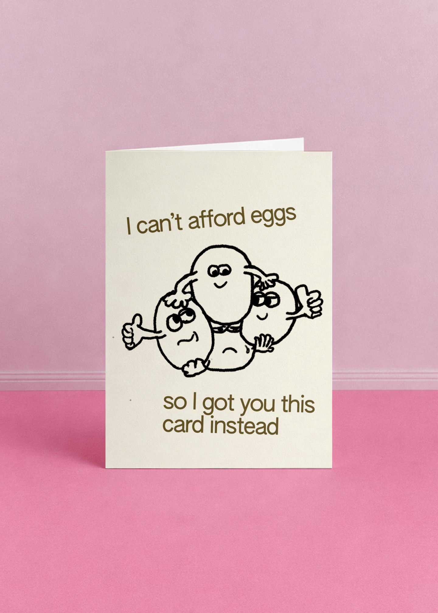 I Can't Afford Eggs Card mockup 5