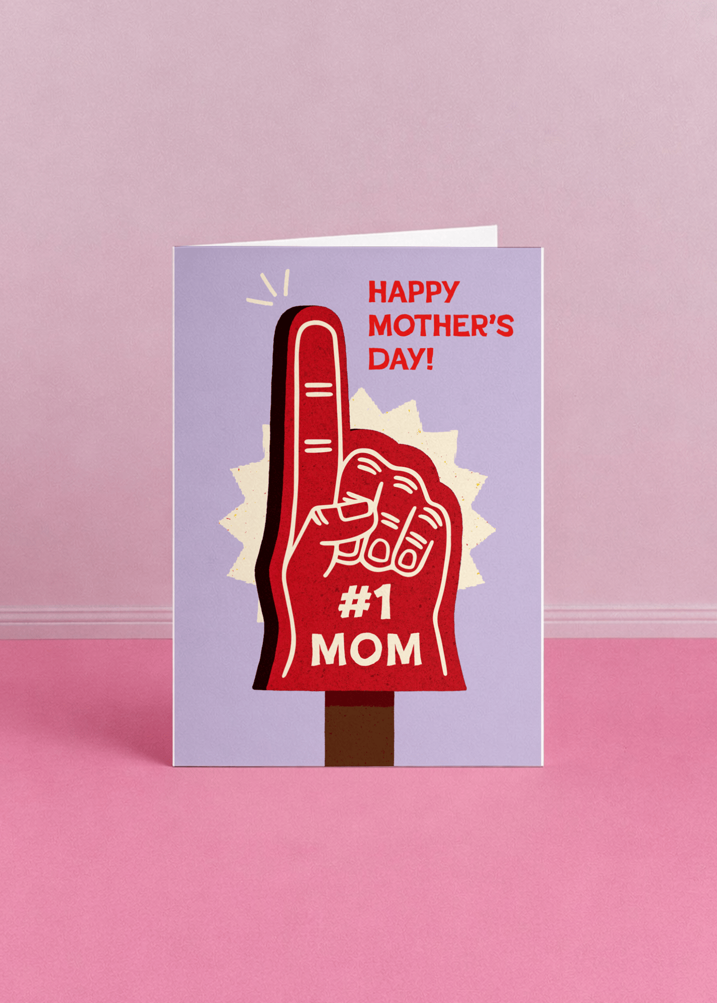 Number One Mom Foam Finger Card mockup 5
