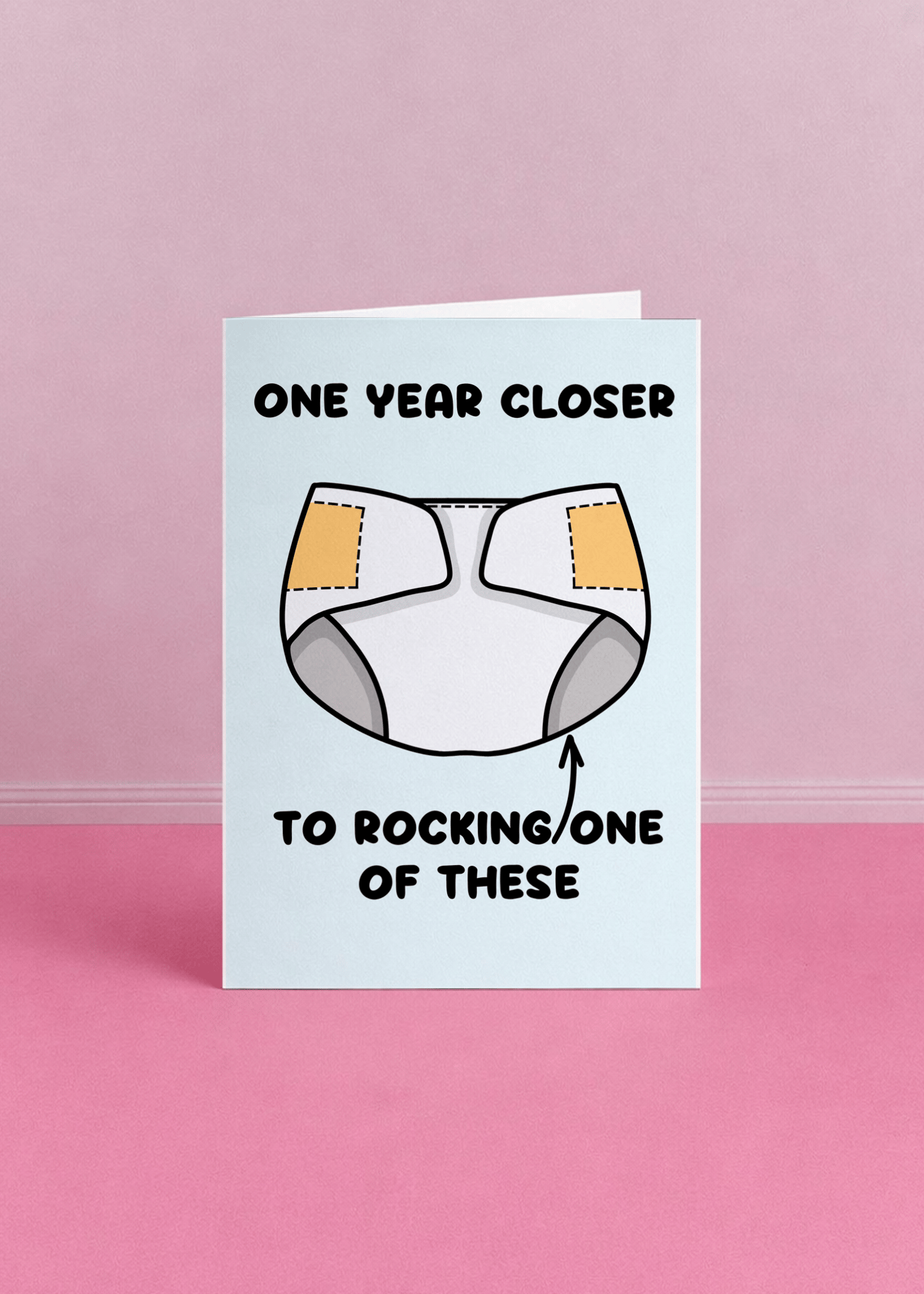 One Year Closer Diaper Birthday Card mockup 5