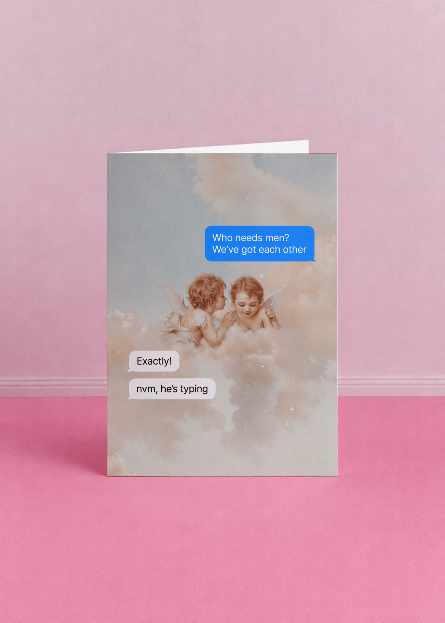 Friendship Humor Angel Card mockup 4