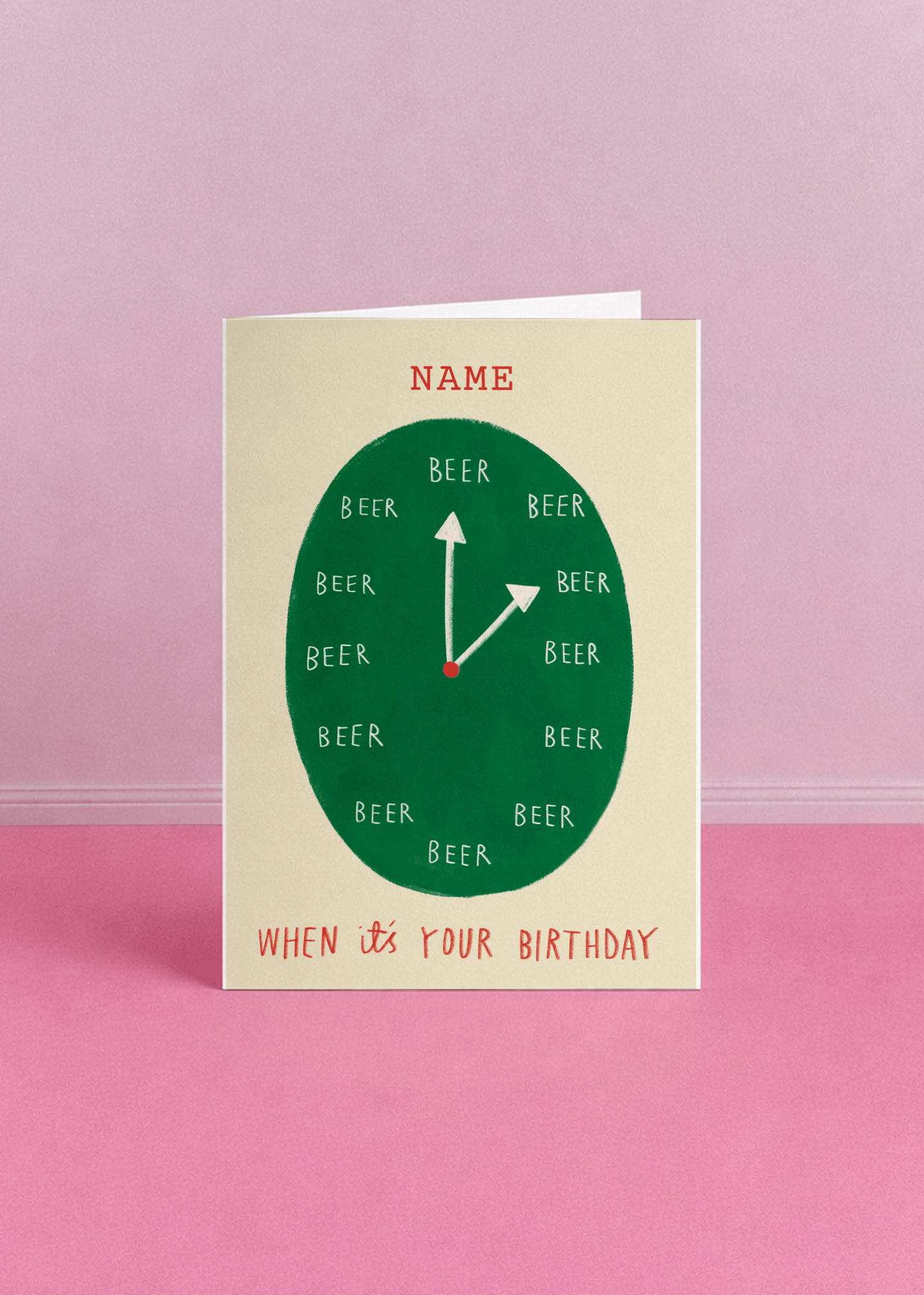 Beer O'Clock Birthday Card mockup 5