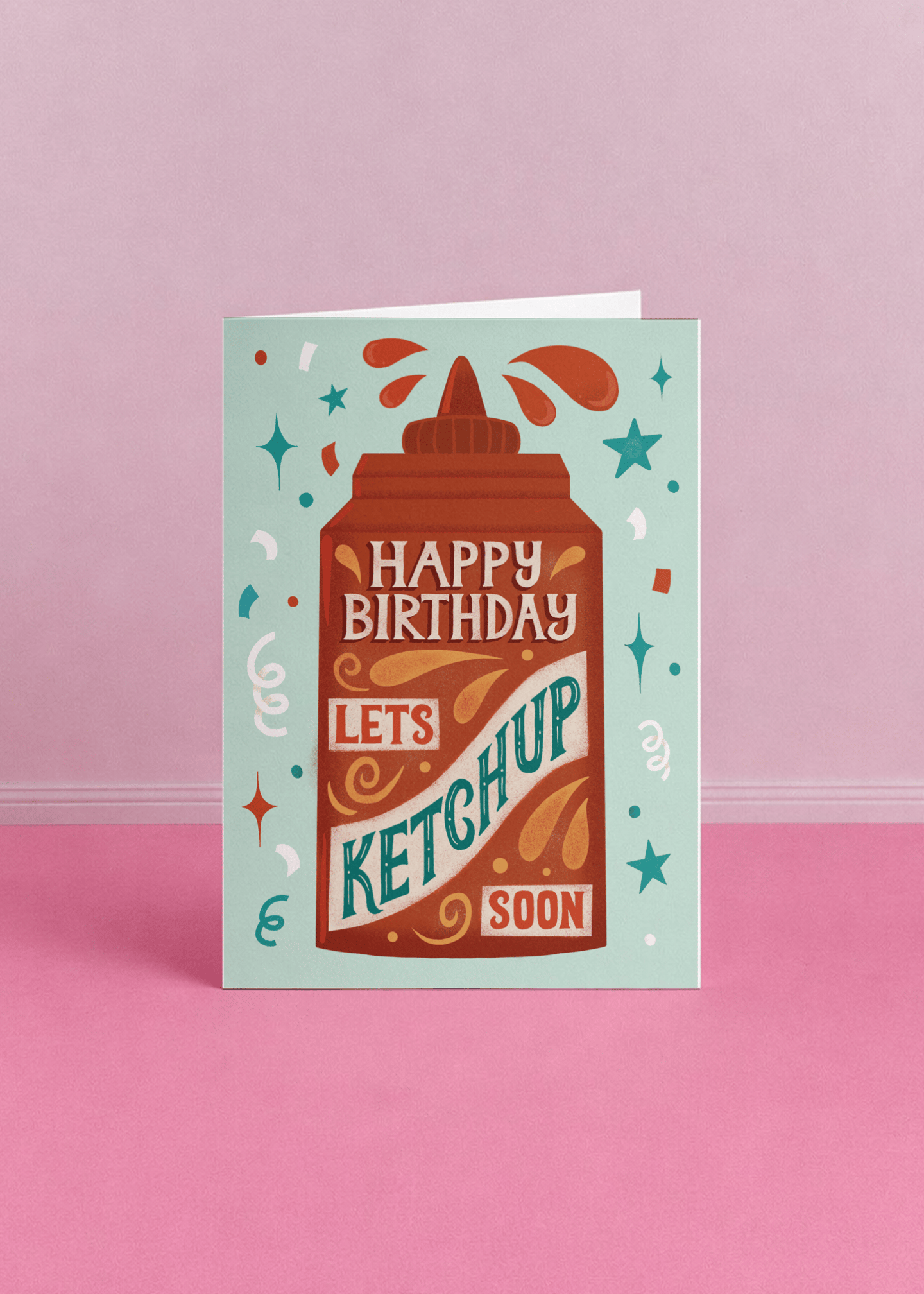 Happy Birthday Let's Ketchup Card mockup 5