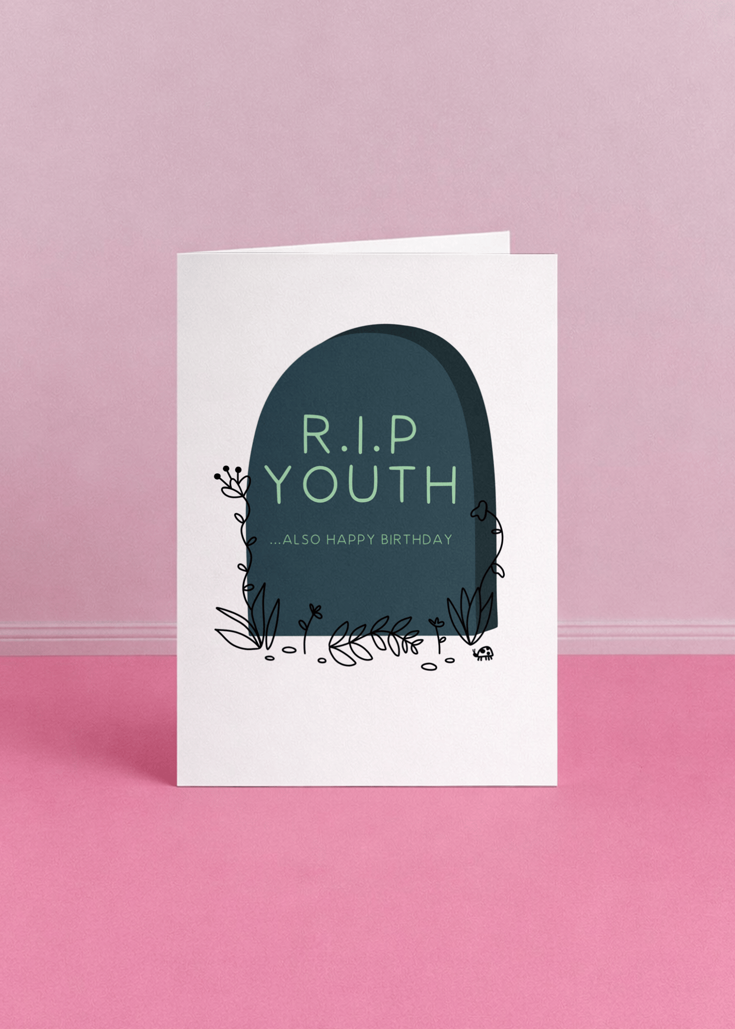 RIP Youth Funny Birthday Card mockup 5