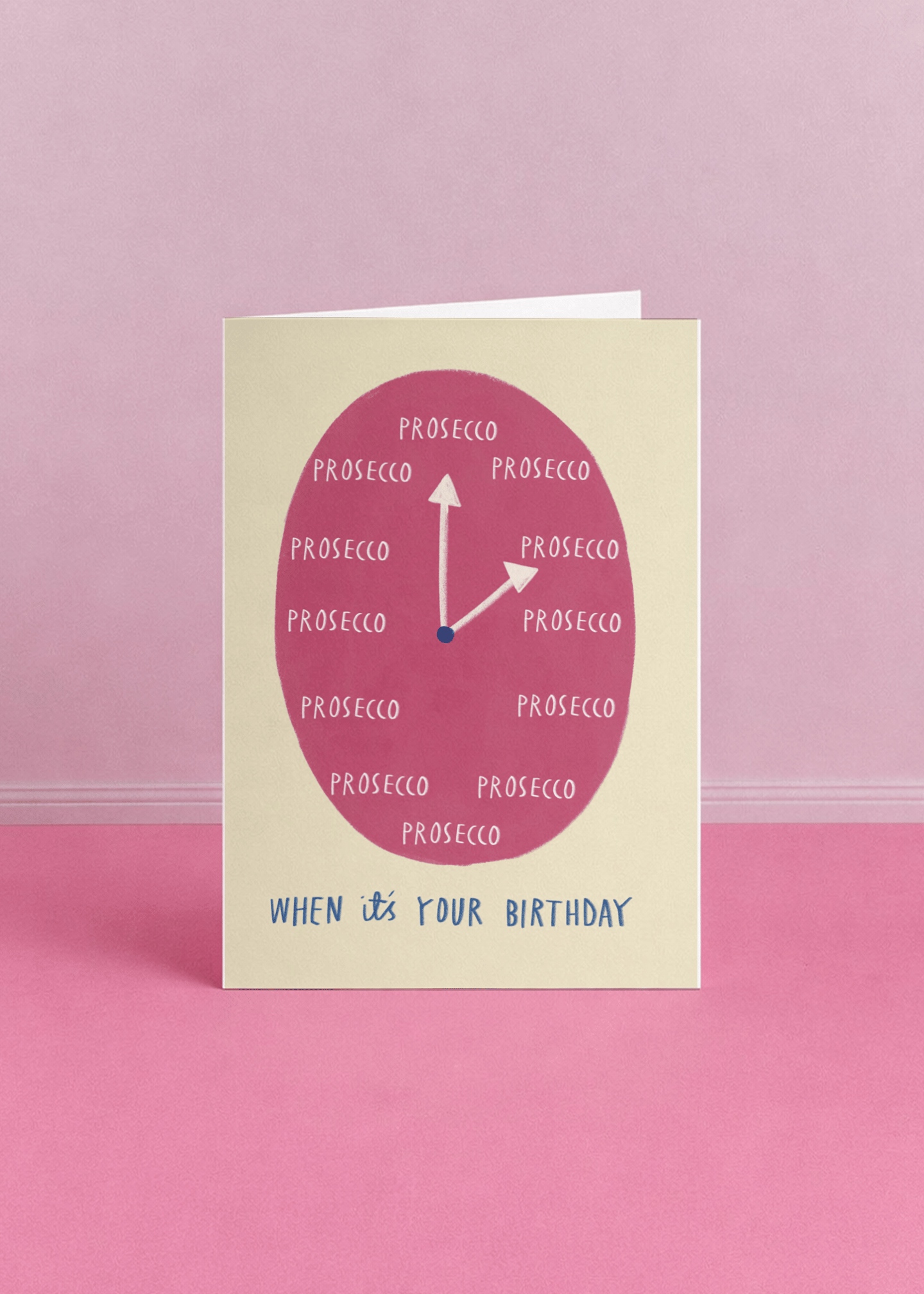 Prosecco Birthday Clock Card mockup 5